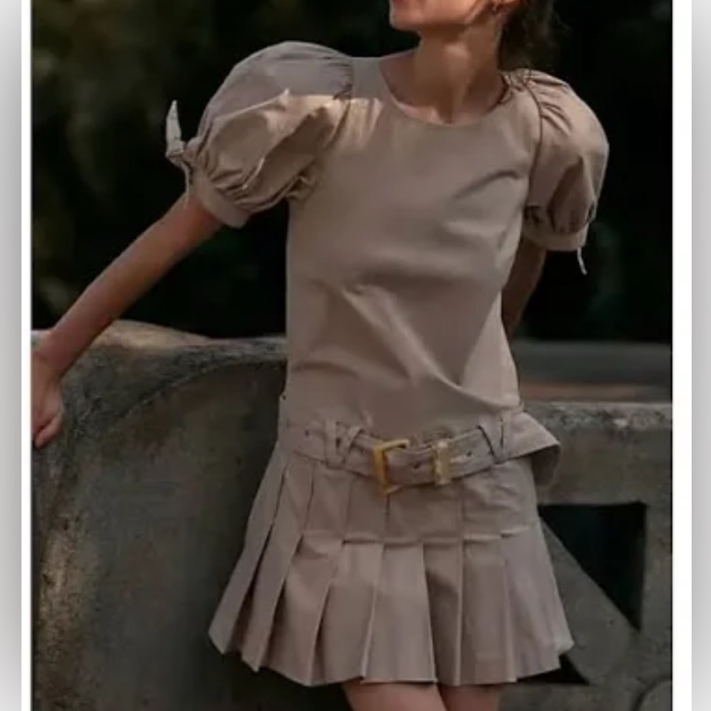 NWOT Free People Sevi Mini Dress Puff Sleeve Editorialist In French size Xs